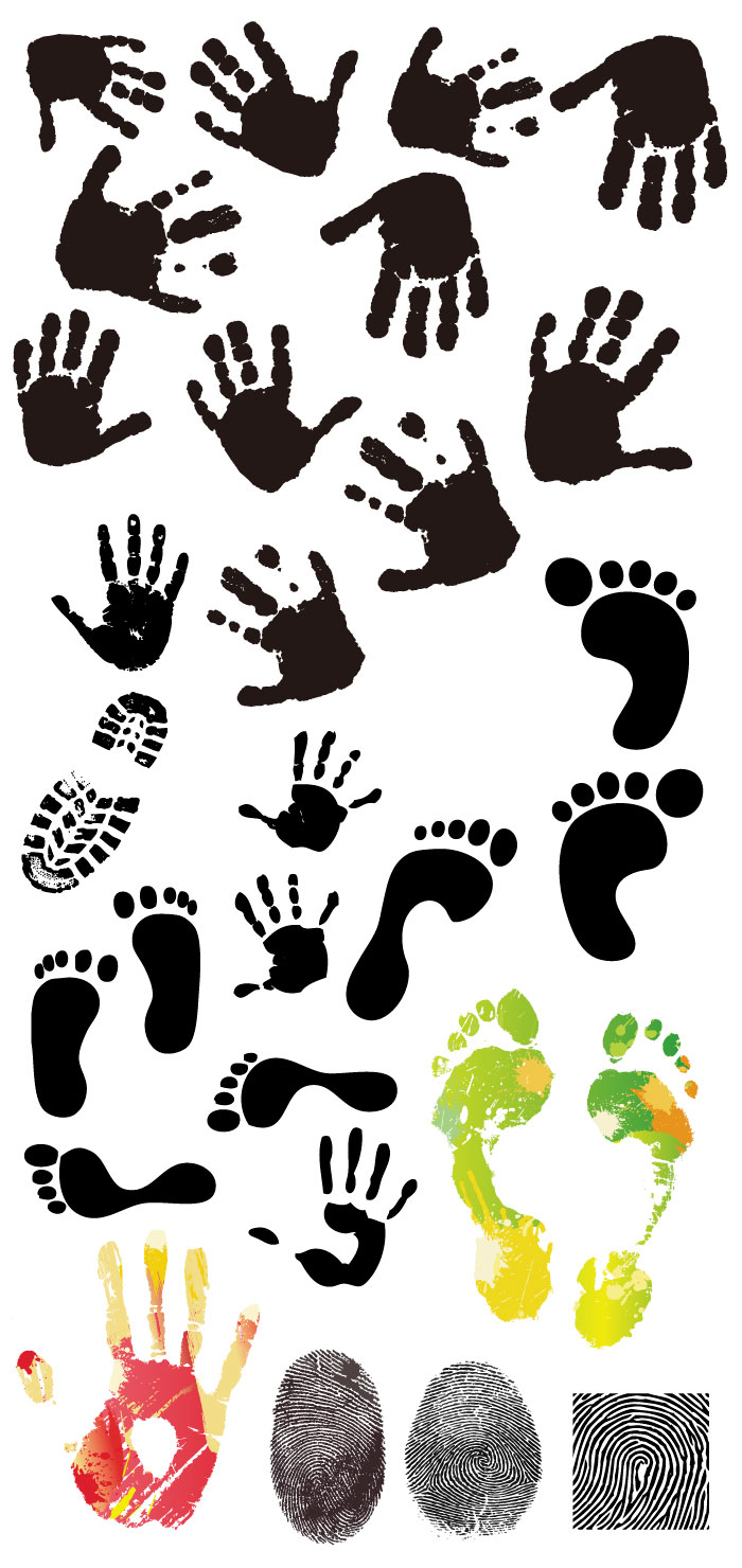 手形・足形・指紋の無料イラスト