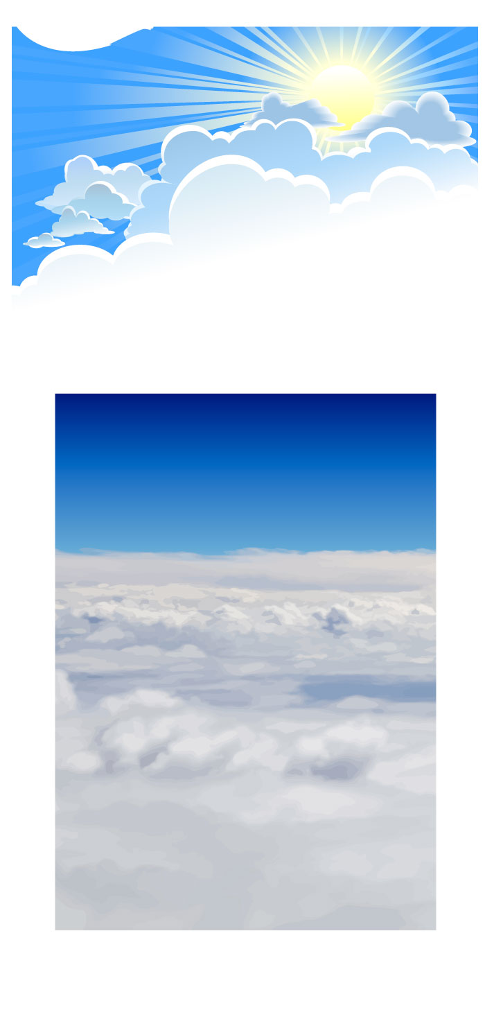 空・雲の風景・景色の無料イラスト