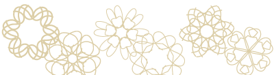 線で描いた花のオーナメントの無料イラスト